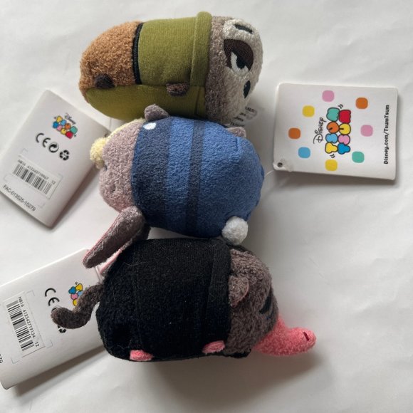 3 Disney Tsum Tsum Zootopia 3.5” Judy Hopps Mr. Big Flash Bunny New with Tag NWT - Picture 5 of 5